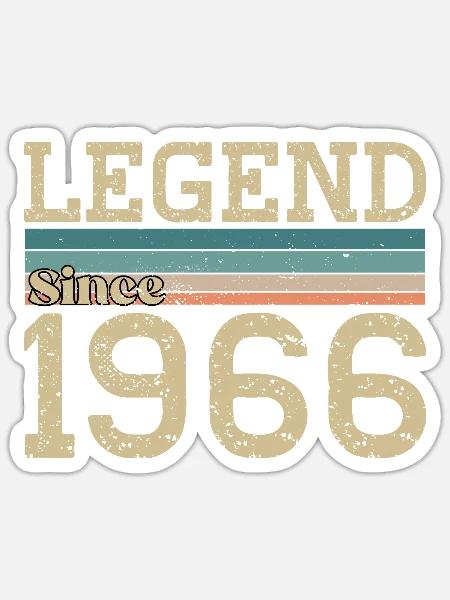 Legende seit 1966 Jubiläum 1966 - Sticker Größe S (10 x 10 cm) - Mattweiß