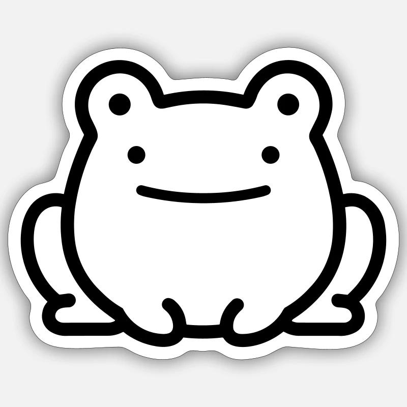 grenouille - Sticker taille S (10 x 10 cm) - blanc mat