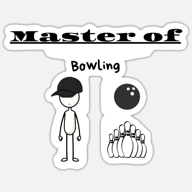 Maître du bowling Sticker taille S (10 x 10 cm)