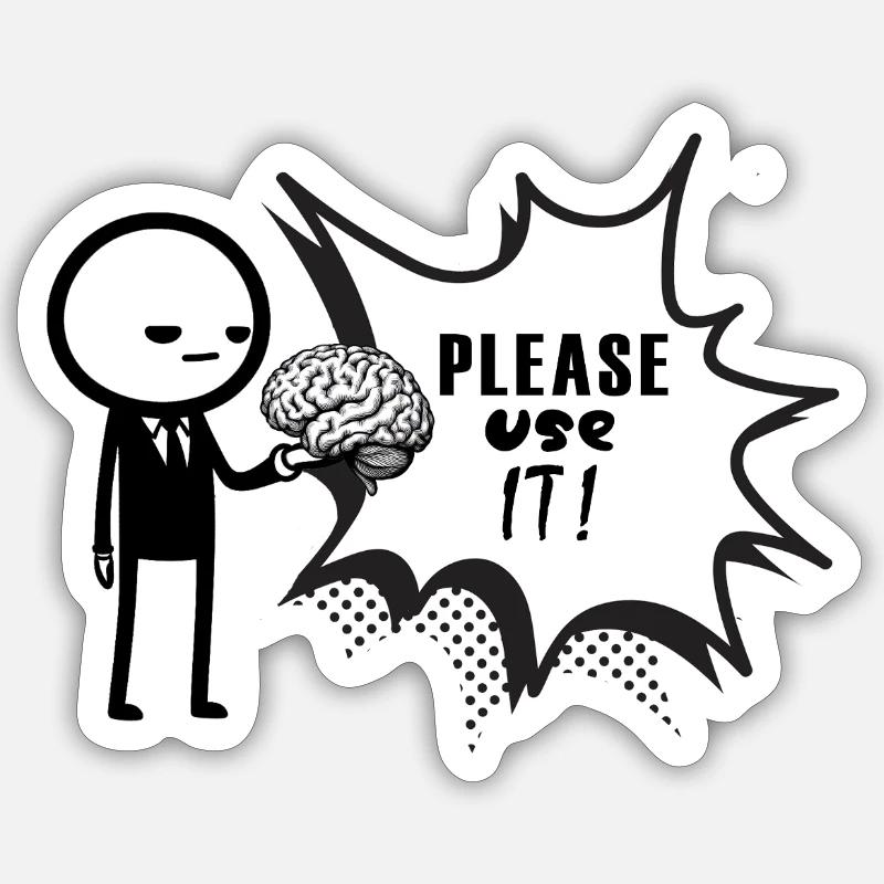 pls_use_it - Sticker taille S (10 x 10 cm) - blanc mat