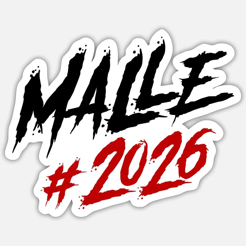 Malle 2026 Mallorca Team - Sticker Größe S (10 x 10 cm) - Mattweiß