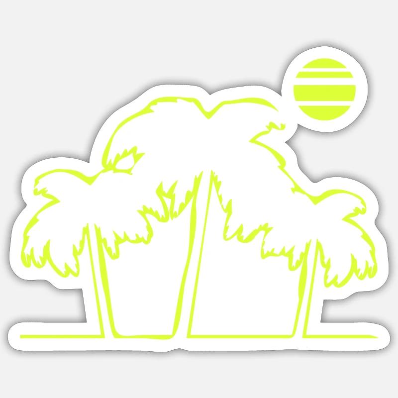 Palm Trees Beach Island - Sticker size S (10 x 10 cm) - white matte