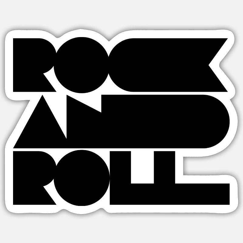 Conception du logo Rock and Roll - Sticker taille S (10 x 10 cm) - blanc mat