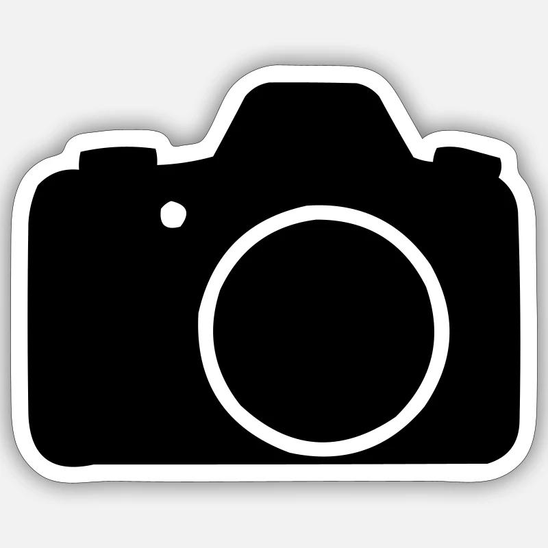 Caméra - Sticker taille S (10 x 10 cm) - blanc mat