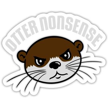 Otter Nonsense Lustig Wortspiel Otter Liebe Spruch - Sticker Größe S (10 x 10 cm) - Mattweiß - Vorne