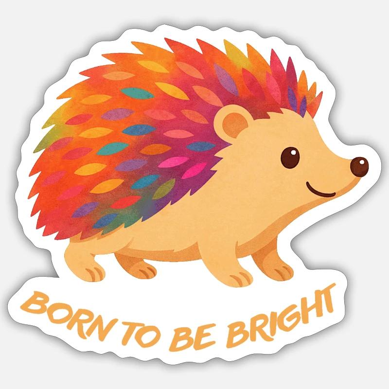 Bunter Igel Sticker Größe S (10 x 10 cm)
