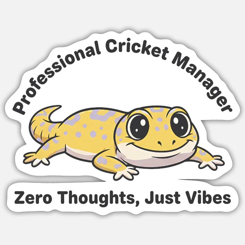 Zero Thoughts Just Vibes Gecko - Sticker size S (10 x 10 cm) - white matte