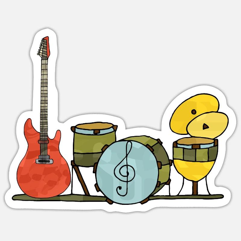 Musical instruments - Sticker size S (10 x 10 cm) - white matte