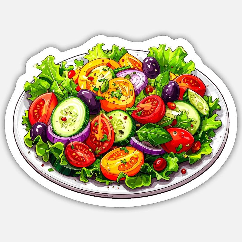 insalata - Sticker formato S (10 x 10 cm) - bianco opaco