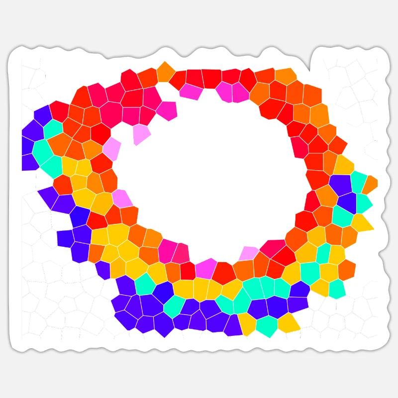 Voronoi Mosaic Orbit - Sticker size S (10 x 10 cm) - white matte
