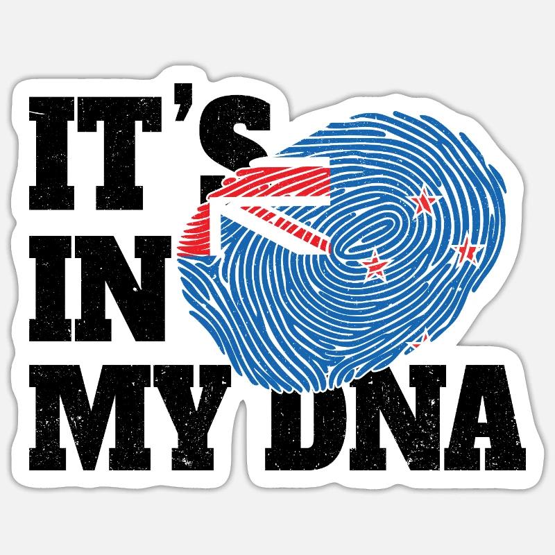 C’est dans mon ADN Gènes néo-zélandais drôles NZ Sticker taille S (10 x 10 cm)