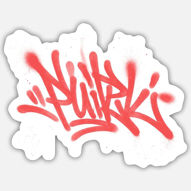 Graffiti Spray Abstrait Tag Rouge Sticker taille S (10 x 10 cm)