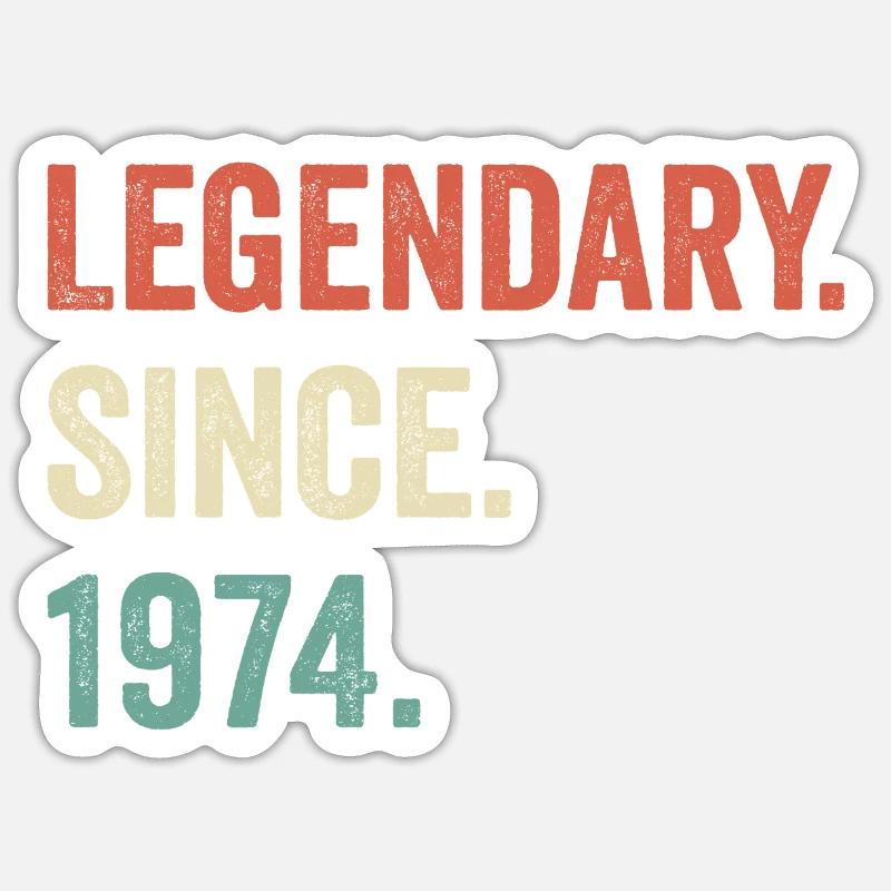 legendary since 1974 - Sticker taille S (10 x 10 cm) - blanc mat