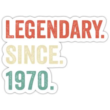 legendary since 1970 - Sticker size S (10 x 10 cm) - white matte - Front