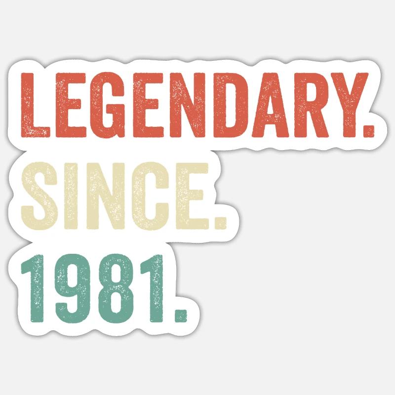 legendary since 1981 - Sticker taille S (10 x 10 cm) - blanc mat