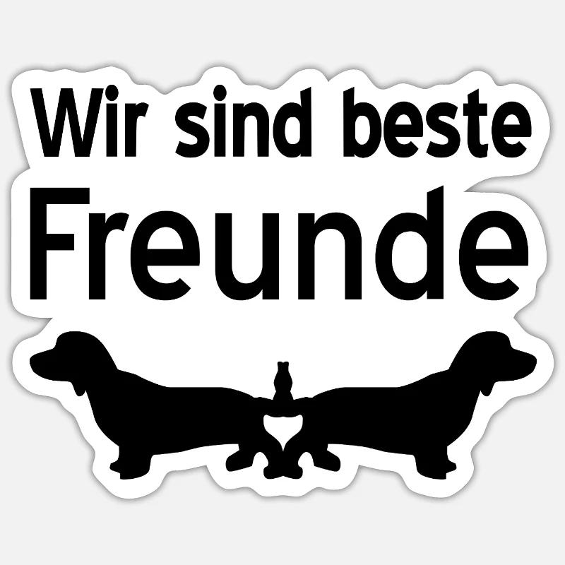 Teckel - Sticker taille S (10 x 10 cm) - blanc mat