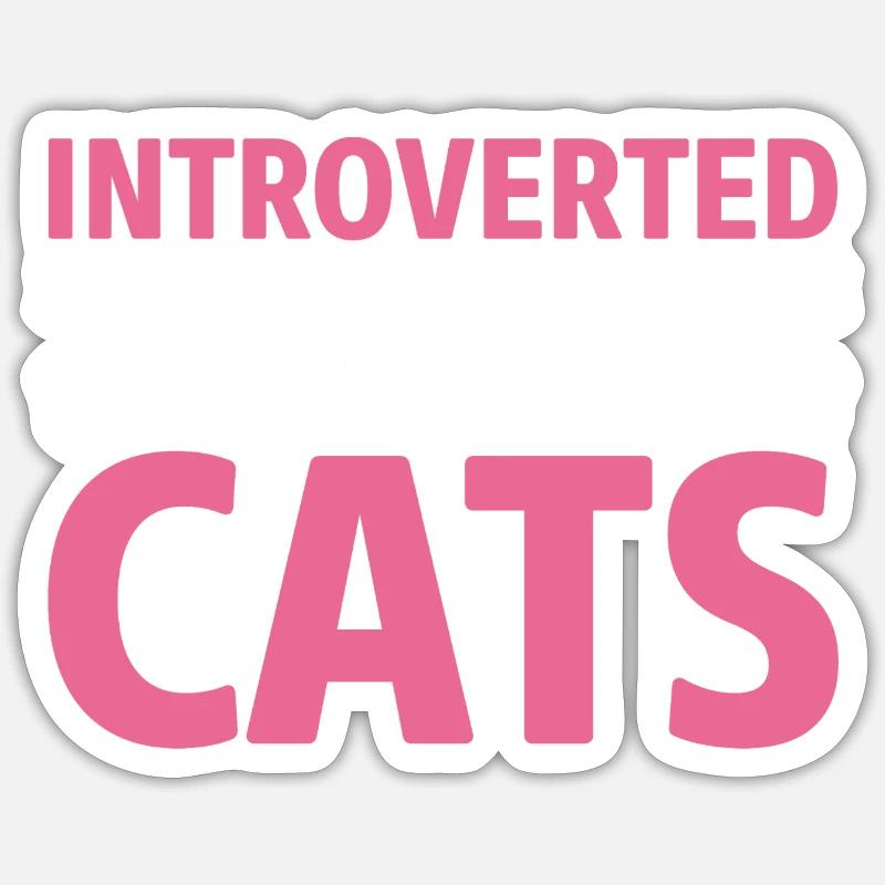 Introverted discuss with cat - Sticker size S (10 x 10 cm) - white matte