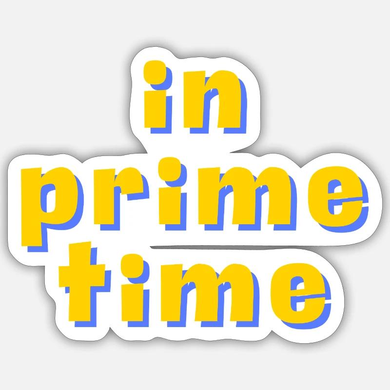 In Prime Time Retro 3D Typography Sticker size S (10 x 10 cm)