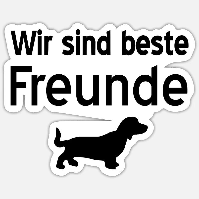 Dackel - Sticker Größe S (10 x 10 cm) - Mattweiß