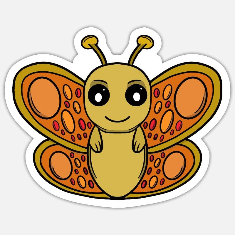 Sonnenchibi-Schmetterling Sticker Größe S (10 x 10 cm)