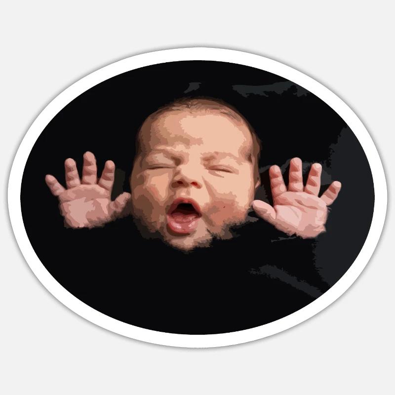 Silhouette du bébé Black Night - Sticker taille S (10 x 10 cm) - blanc mat