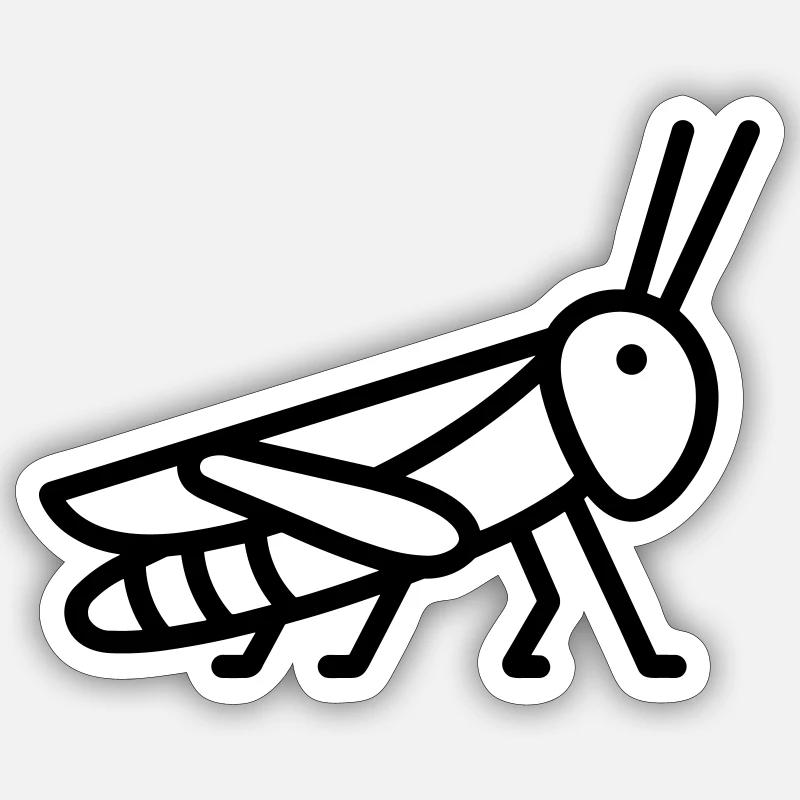 sauterelle - Sticker taille S (10 x 10 cm) - blanc mat