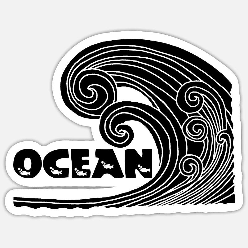 The Black Wave - Sticker size S (10 x 10 cm) - white matte