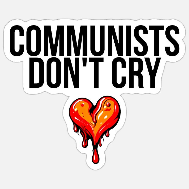 Les communistes ne pleurent pas - Sticker taille S (10 x 10 cm) - blanc mat