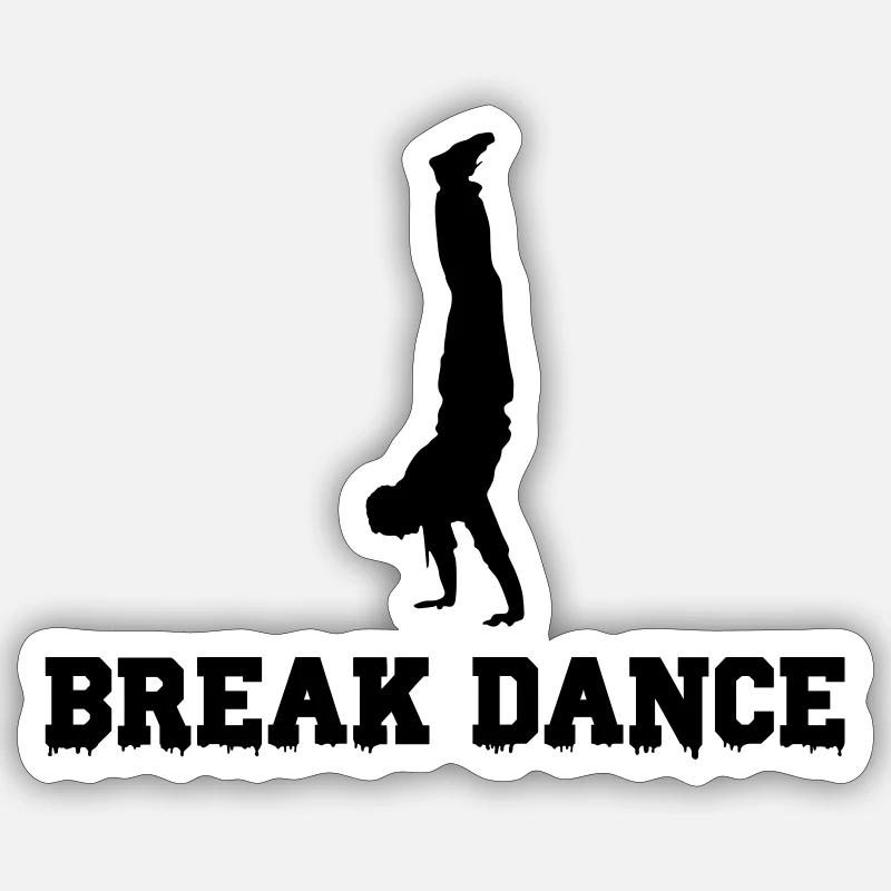 Break Dance - Sticker Größe S (10 x 10 cm) - Mattweiß