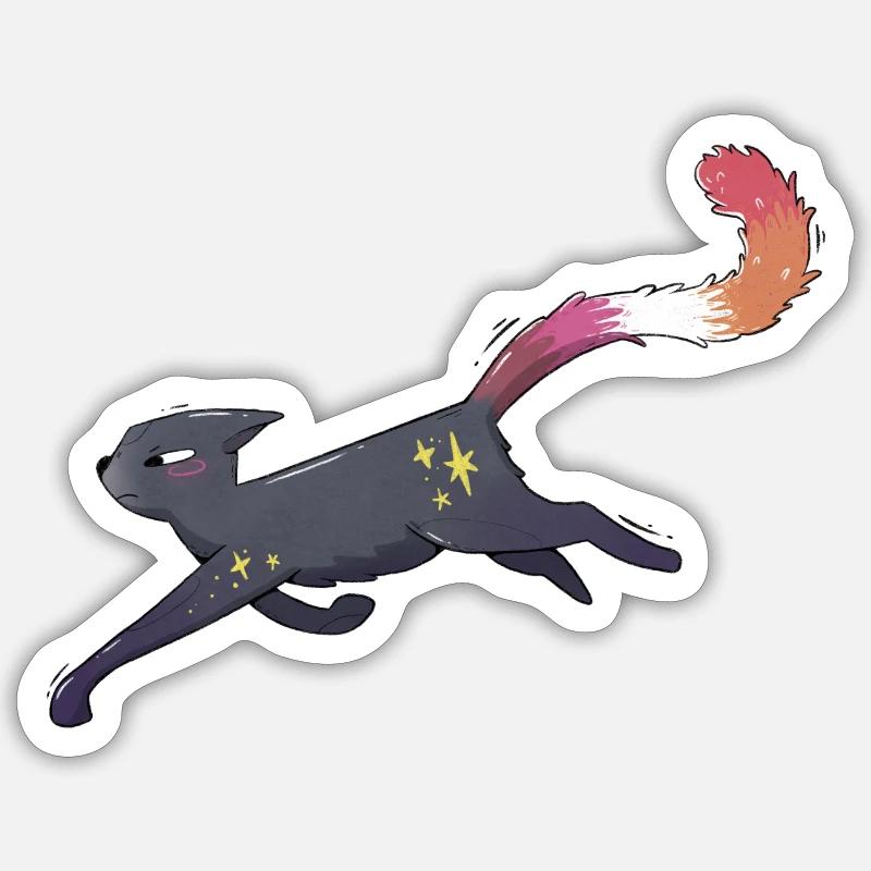 Süße Katze lesbian pride - Sticker Größe S (10 x 10 cm) - Mattweiß