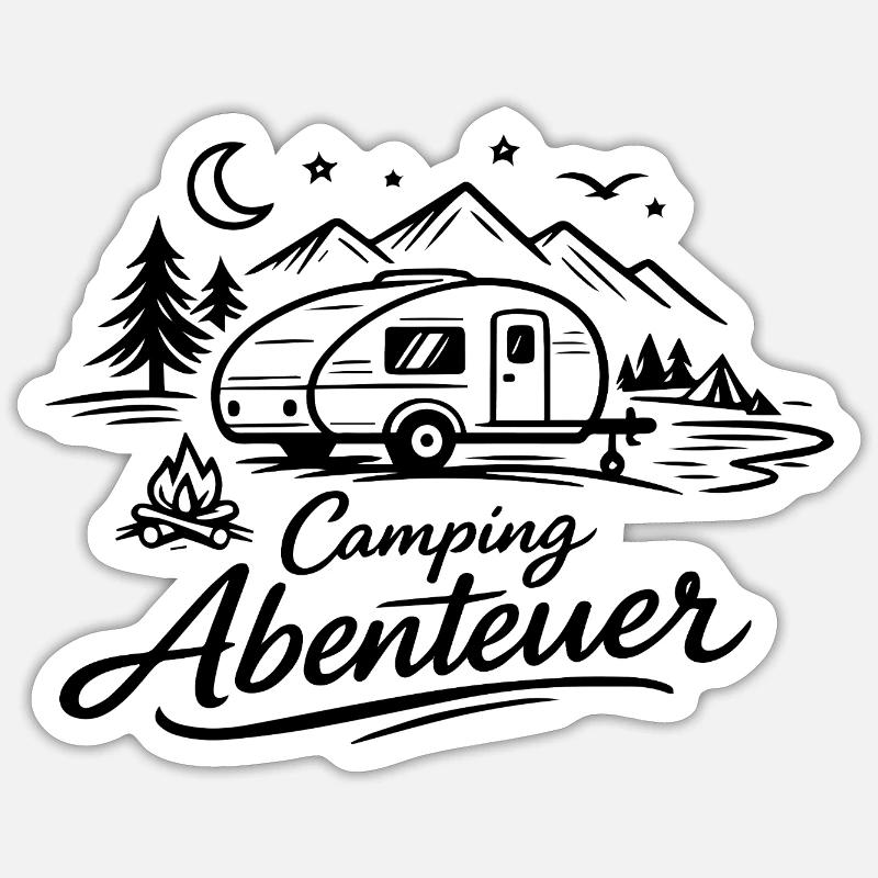 Camping Adventure - Sticker size S (10 x 10 cm) - white matte