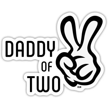 Daddy Of Two (Daddy / Father / Victory / POS 2C) - Sticker size S (10 x 10 cm) - white matte - Front