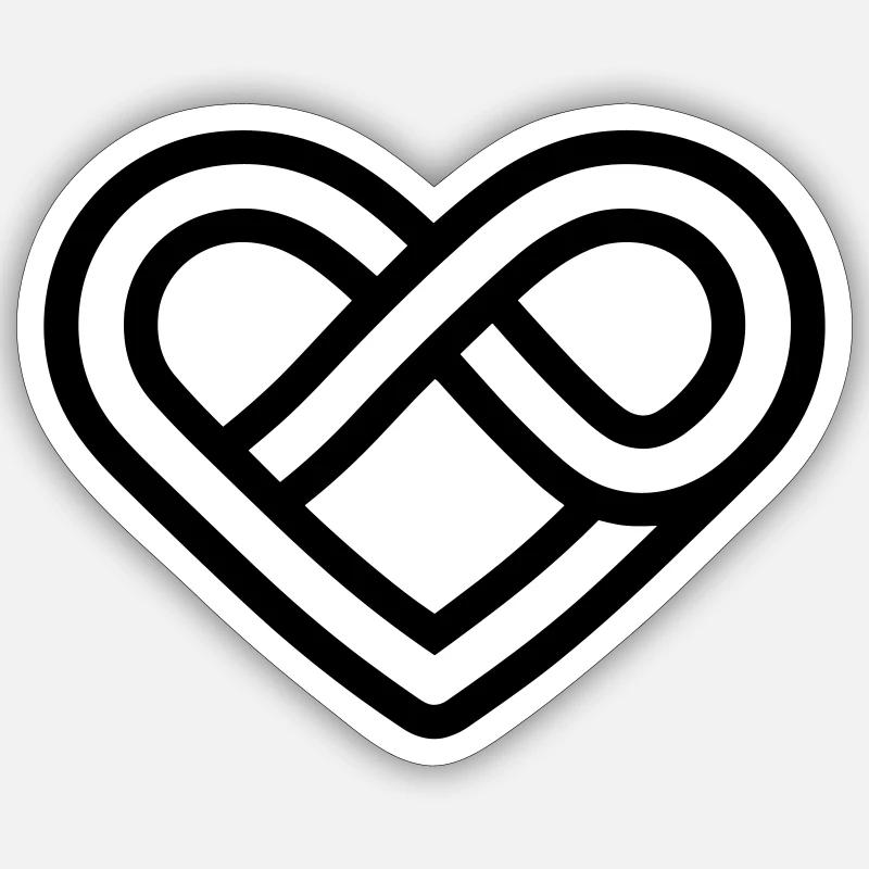 Unendliches Herz - Sticker Größe S (10 x 10 cm) - Mattweiß