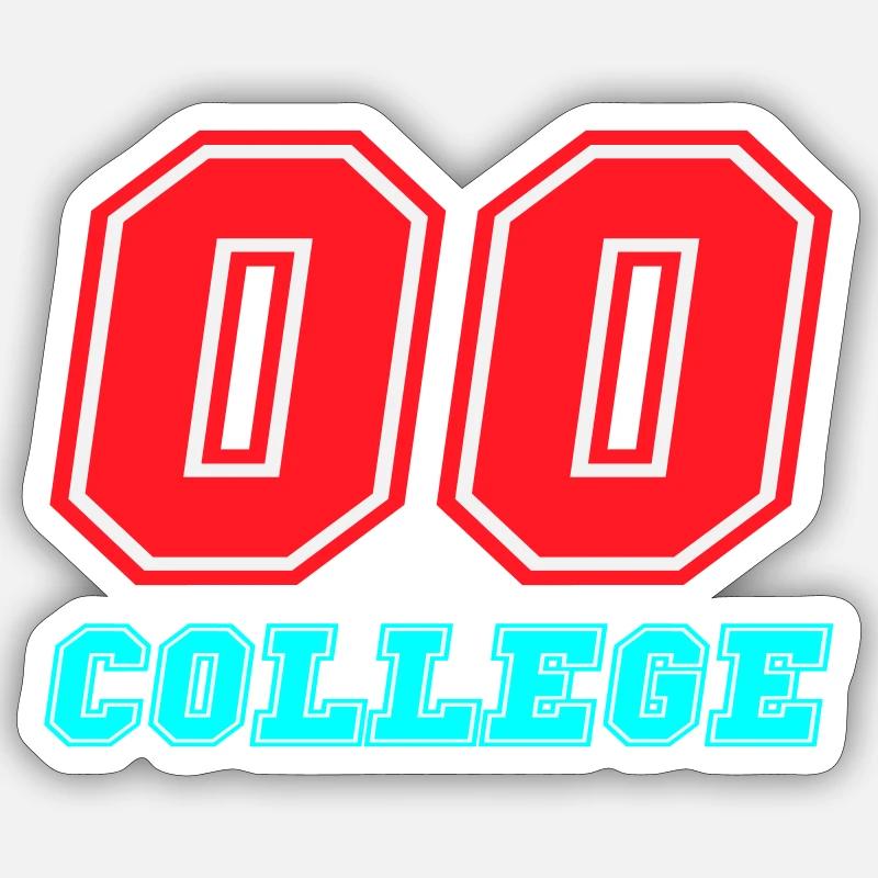Emblème néon du Collège 00 - Sticker taille S (10 x 10 cm) - blanc mat
