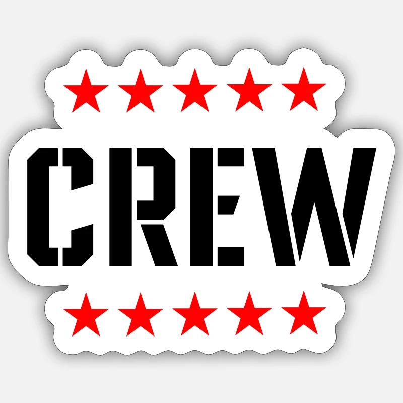 Crew mit Sterne - Sticker Größe S (10 x 10 cm) - Mattweiß