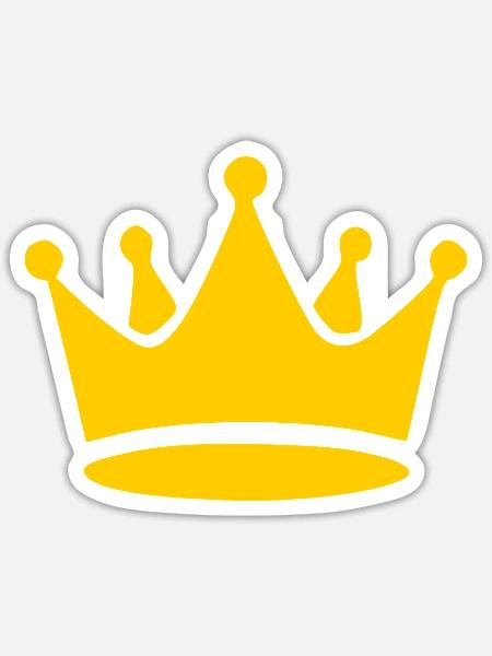 gelbe Krone Geburtstag Geschenk Geburtstagsgeschen - Sticker Größe S (10 x 10 cm) - Mattweiß