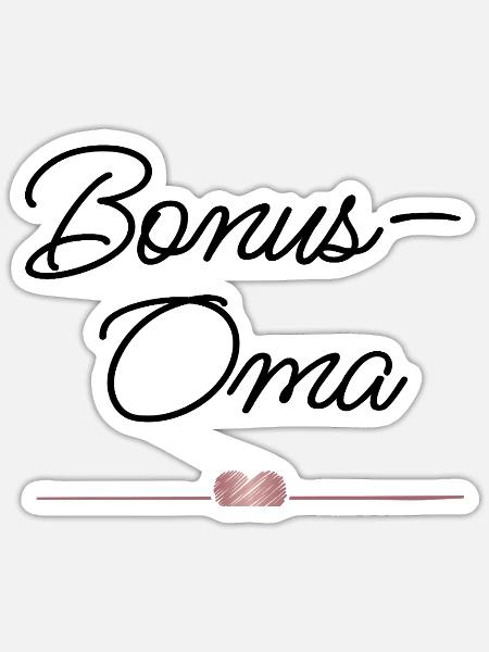 Beste Bonus-Oma mit Herz – Geschenk - Sticker Größe S (10 x 10 cm) - Mattweiß