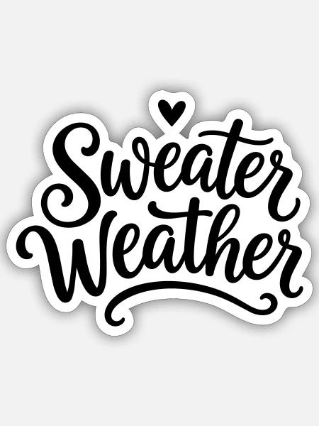 Sweater Weather / Cozy Vibes - Sticker Größe S (10 x 10 cm) - Mattweiß