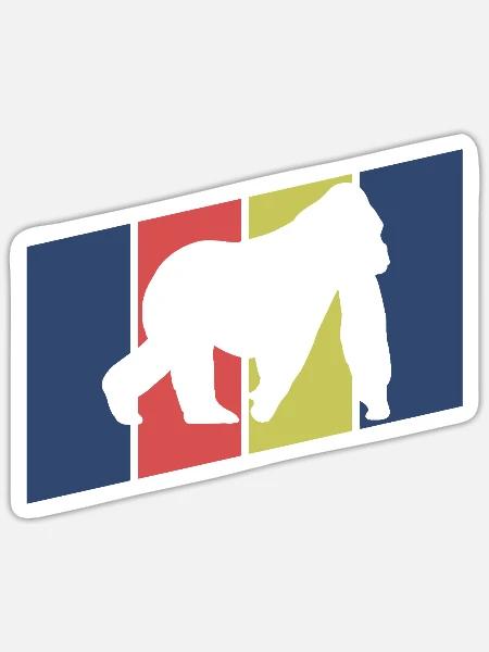Affen Silhouette Retro - Sticker Größe S (10 x 10 cm) - Mattweiß