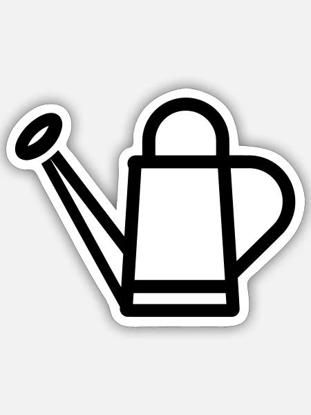 Gießkanne - Sticker Größe S (10 x 10 cm) - Mattweiß