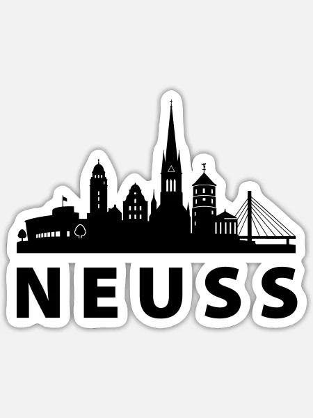Neuss Skyline - Sticker Größe S (10 x 10 cm) - Mattweiß