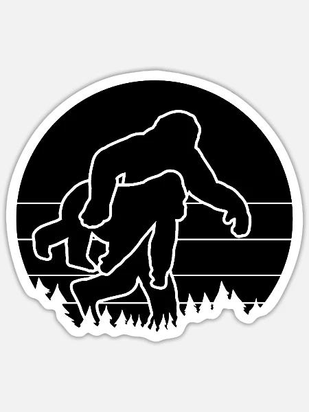 Bigfoot Affe - Sticker Größe S (10 x 10 cm) - Mattweiß