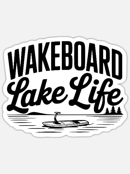 Leben im Wakeboard-See - Sticker Größe S (10 x 10 cm) - Mattweiß
