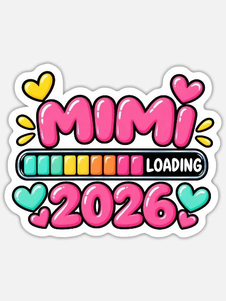 Mimi wird 2026 geladen – Neue Mimi-Ankündigung - Sticker Größe S (10 x 10 cm) - Mattweiß