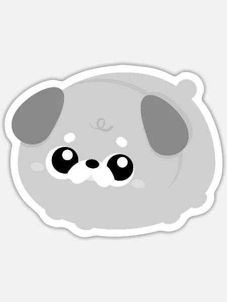 Fluffy Schnauzer - Sticker Größe S (10 x 10 cm) - Mattweiß