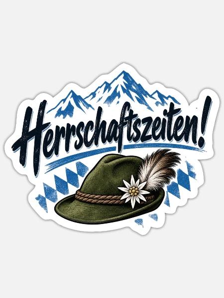 Herrschaftszeiten Trachten Outfit - Sticker Größe S (10 x 10 cm) - Mattweiß