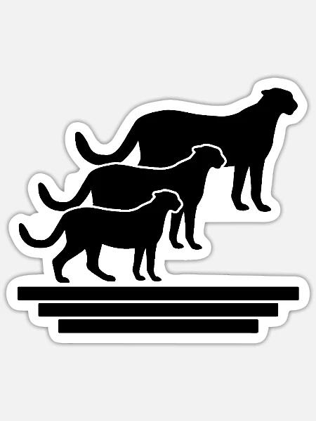 Geparden Trio - Sticker Größe S (10 x 10 cm) - Mattweiß