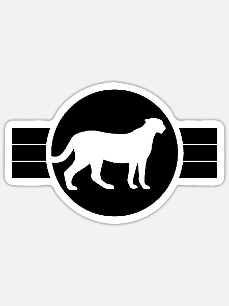 Gepard Silhouette - Sticker Größe S (10 x 10 cm) - Mattweiß