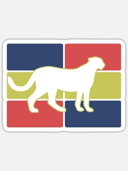 Gepard Silhouette - Sticker Größe S (10 x 10 cm) - Mattweiß