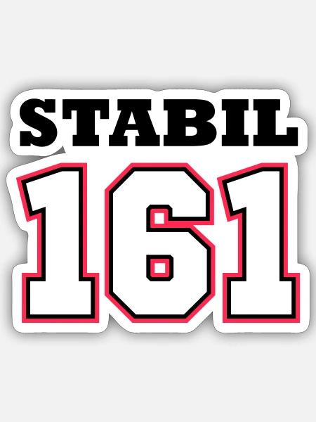STABIL 161 - FOOTBALL RED - Sticker Größe S (10 x 10 cm) - Mattweiß